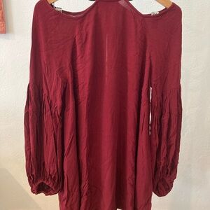 Free People Burgundy Red Tunic Top